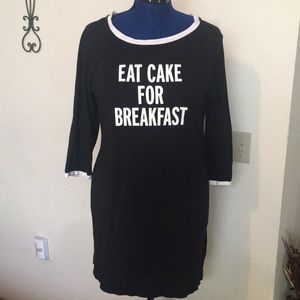 Kate Spade “Eat Cake For Breakfast” night shirt. Size L. 31” in length.